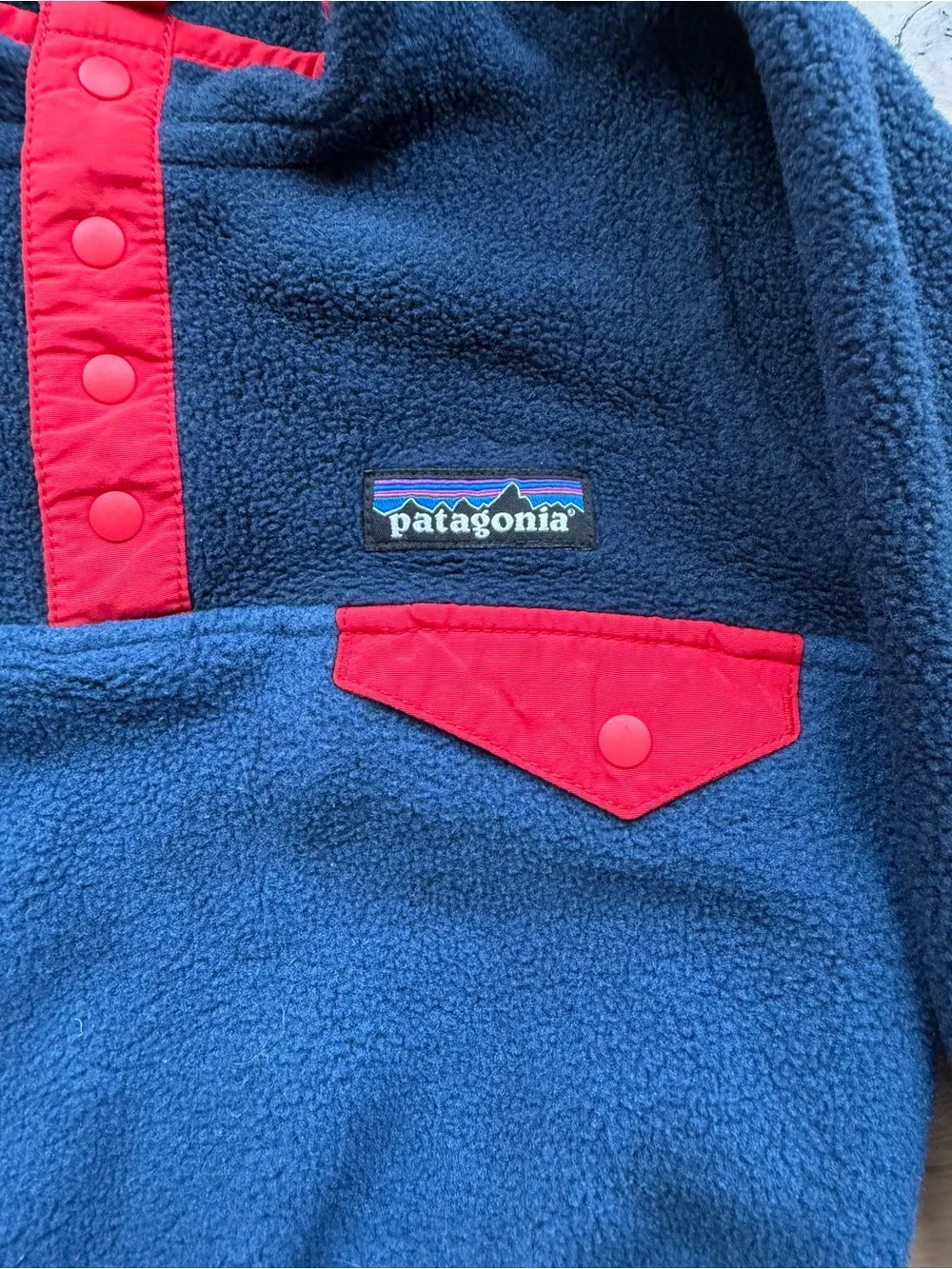 Patagonia Synchilla Snap-T Fleece Pullover Toddler 12–18M Navy Red - Picture 2 of 4